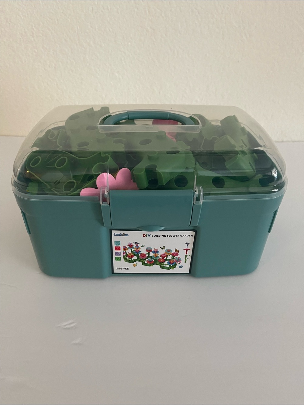 Tous DIY Flower Garden Building Set - Teal, Green & Pink